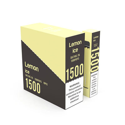 黄色い1500のパフ レモン氷の使い捨て可能なポッド装置Vape 1200mAh